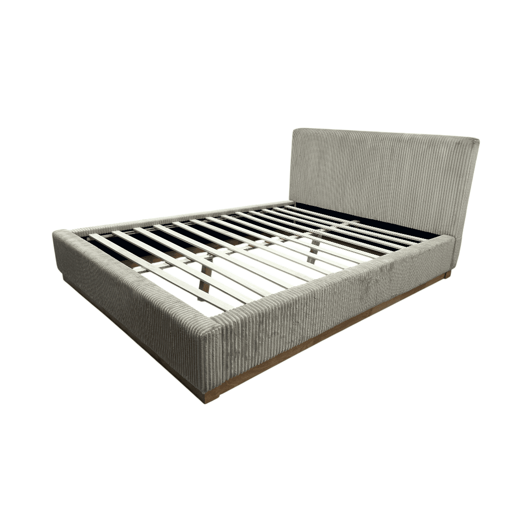 Latitude Run Jadon Solid Wood Corduroy Upholstered Queen Bed Frame - Thumbnail 7
