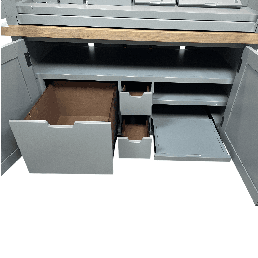 Beachcrest Home Bankhead Solid Wood Top Writing Desk with Power Outlet - Thumbnail 26