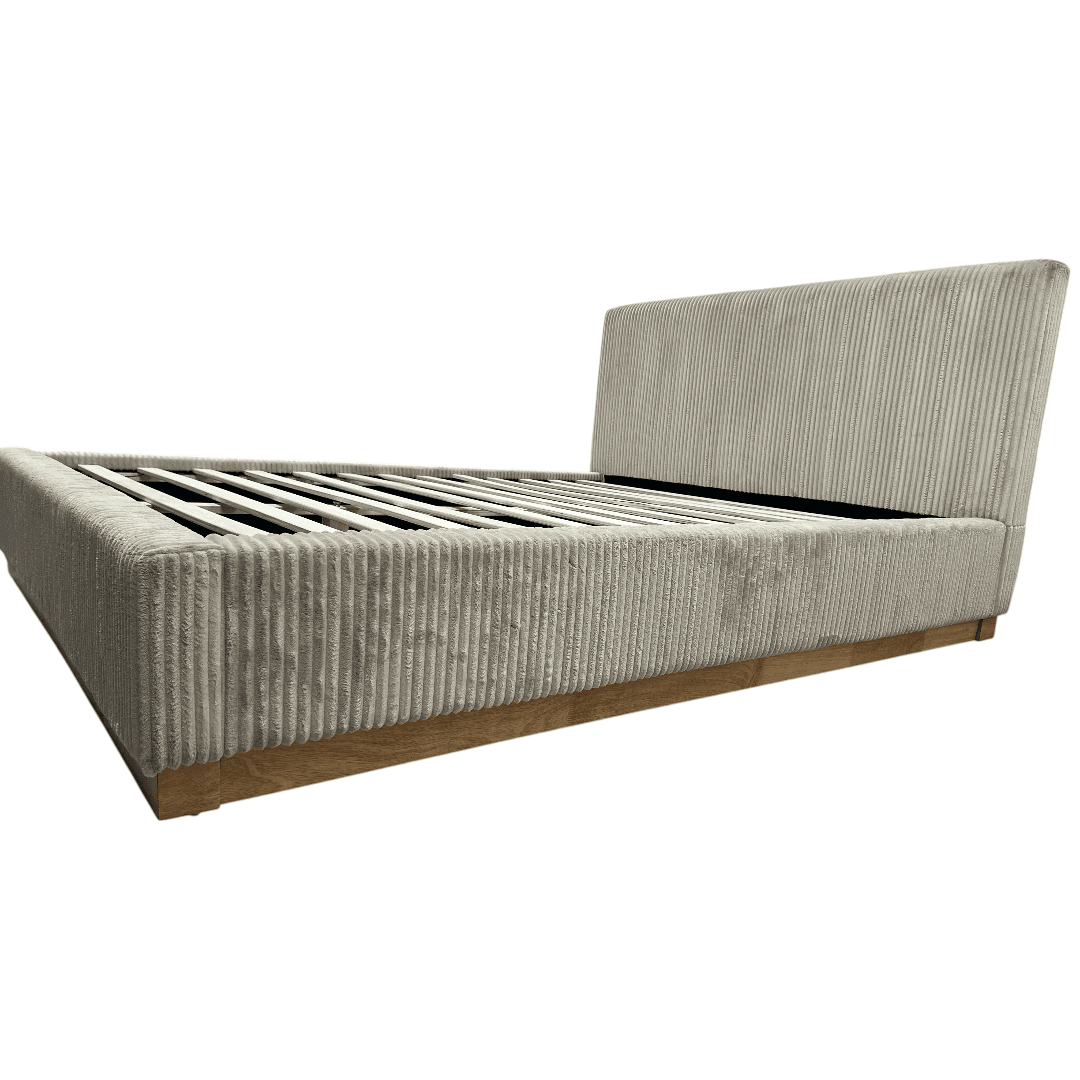 Latitude Run Jadon Solid Wood Corduroy Upholstered Queen Bed Frame - Thumbnail 21