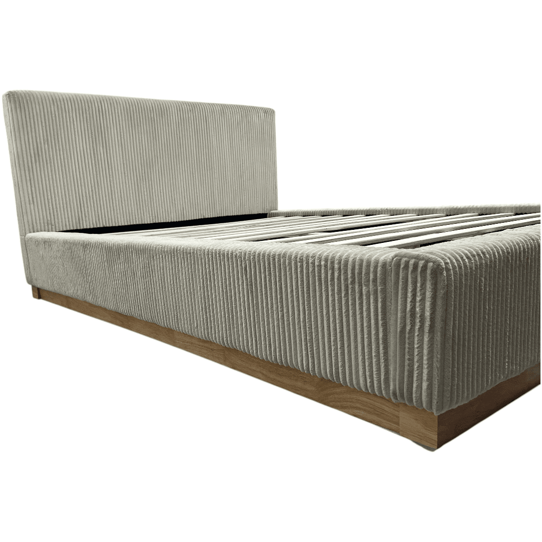 Latitude Run Jadon Solid Wood Corduroy Upholstered Queen Bed Frame - Thumbnail 22