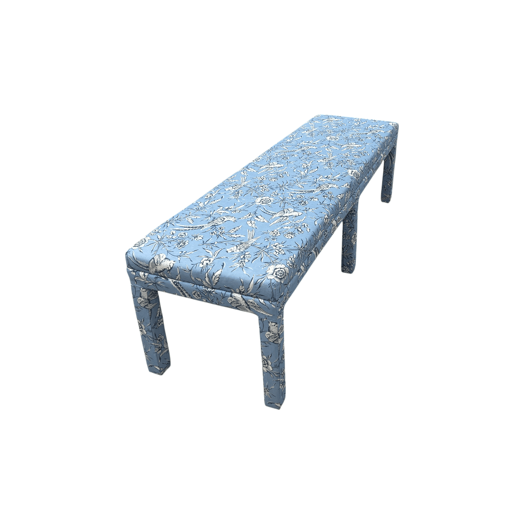 The Inside Parsons Bench - Blue Aviary by Scalamandré - Thumbnail 8