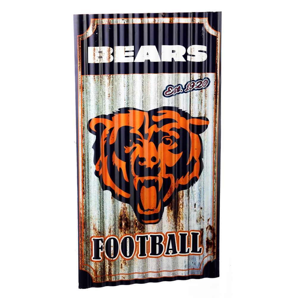 Chicago Bears Team Sports America Corrugated Metal Wall Art - Image 1