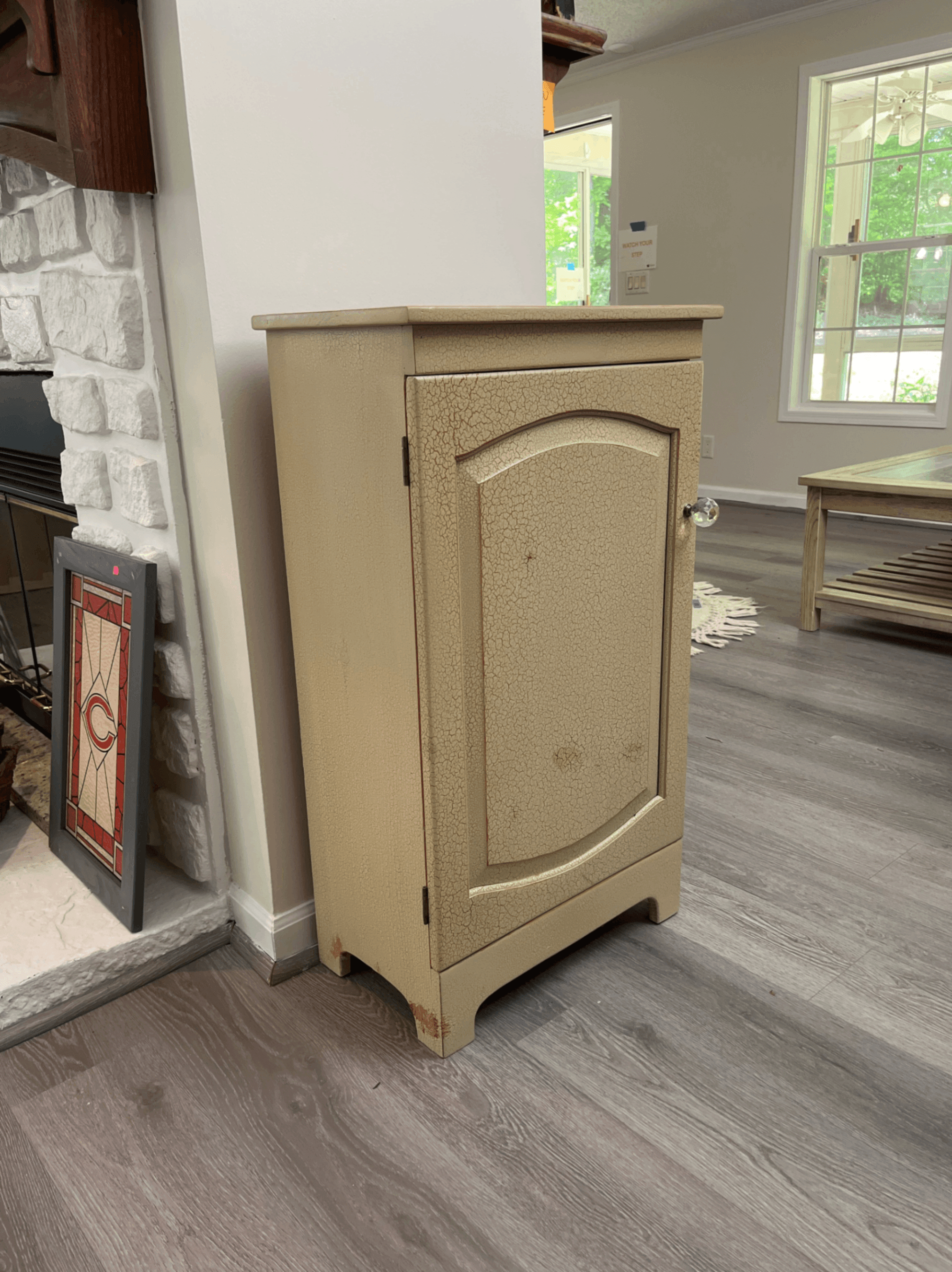 Vintage Wooden Cabinet with Distressed Finish - Image 1