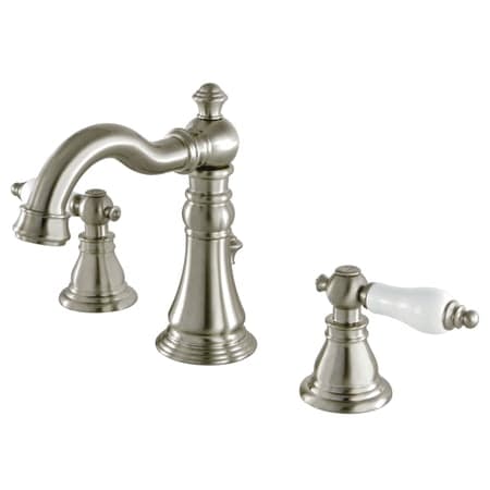 Kingston Brass FSC197.APL American Patriot 1.2 GPM Widespread Bathroom Faucet with Pop-up Drain Assembly Brushed Nickel Faucet Bathroom Sink Faucets - Thumbnail 2