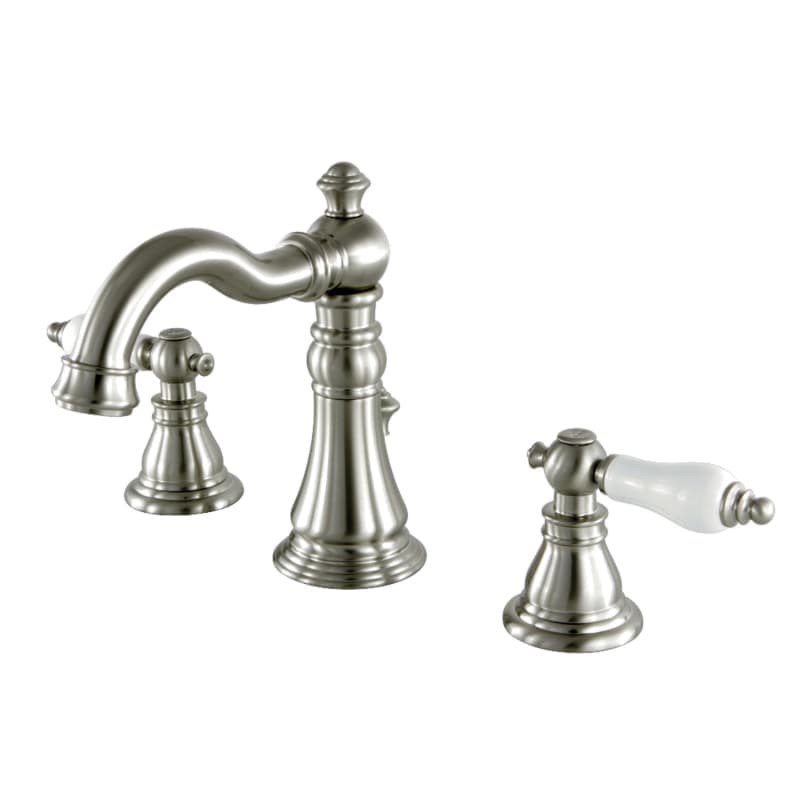 Kingston Brass FSC197.APL American Patriot 1.2 GPM Widespread Bathroom Faucet with Pop-up Drain Assembly Brushed Nickel Faucet Bathroom Sink Faucets - Thumbnail 3