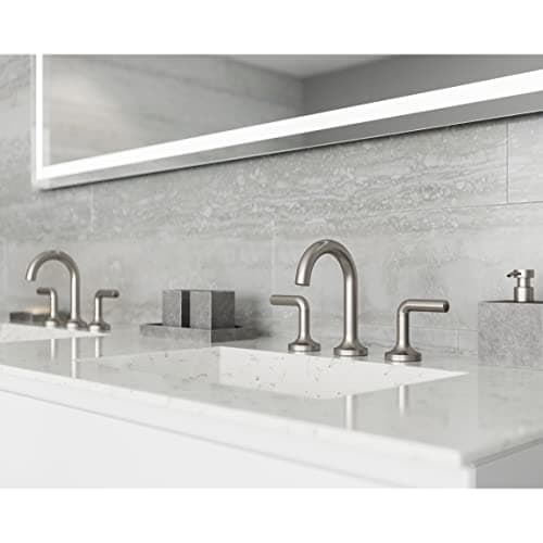 Pfister LF-049-ZL Zeelan 1.2 GPM Widespread Bathroom Faucet Spot Defense Brushed Nickel Faucet Bathroom Sink Faucets Double Handle - Thumbnail 2