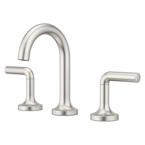Pfister LF-049-ZL Zeelan 1.2 GPM Widespread Bathroom Faucet Spot Defense Brushed Nickel Faucet Bathroom Sink Faucets Double Handle - Image 1