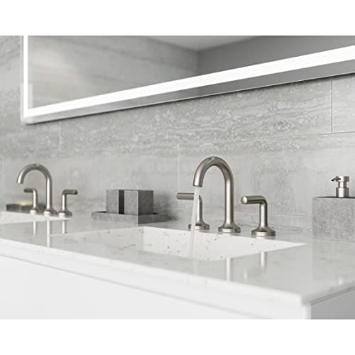 Pfister LF-049-ZL Zeelan 1.2 GPM Widespread Bathroom Faucet Spot Defense Brushed Nickel Faucet Bathroom Sink Faucets Double Handle - Thumbnail 3