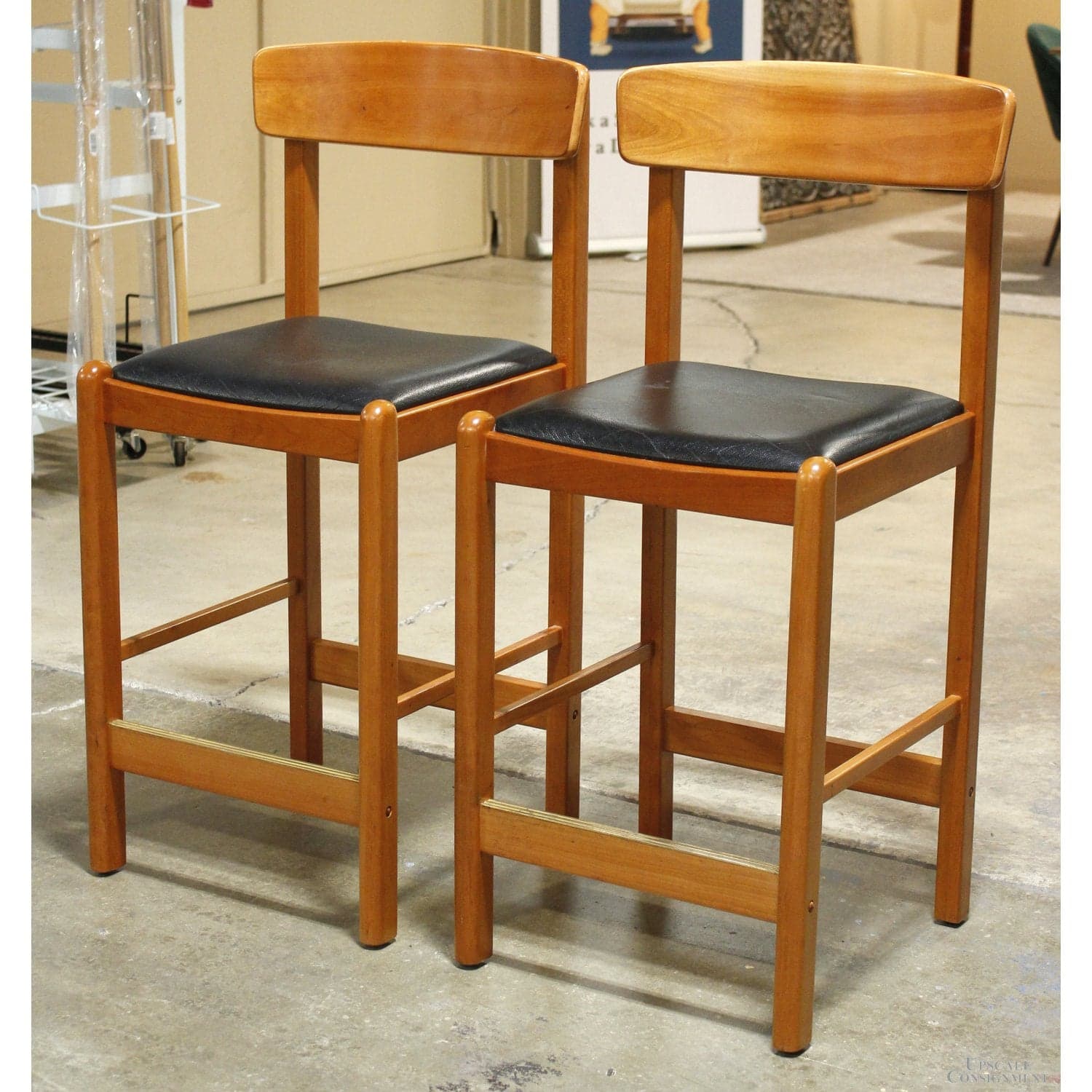 Benny Linden Design Pair of Teak Counter Stools - Thumbnail 3