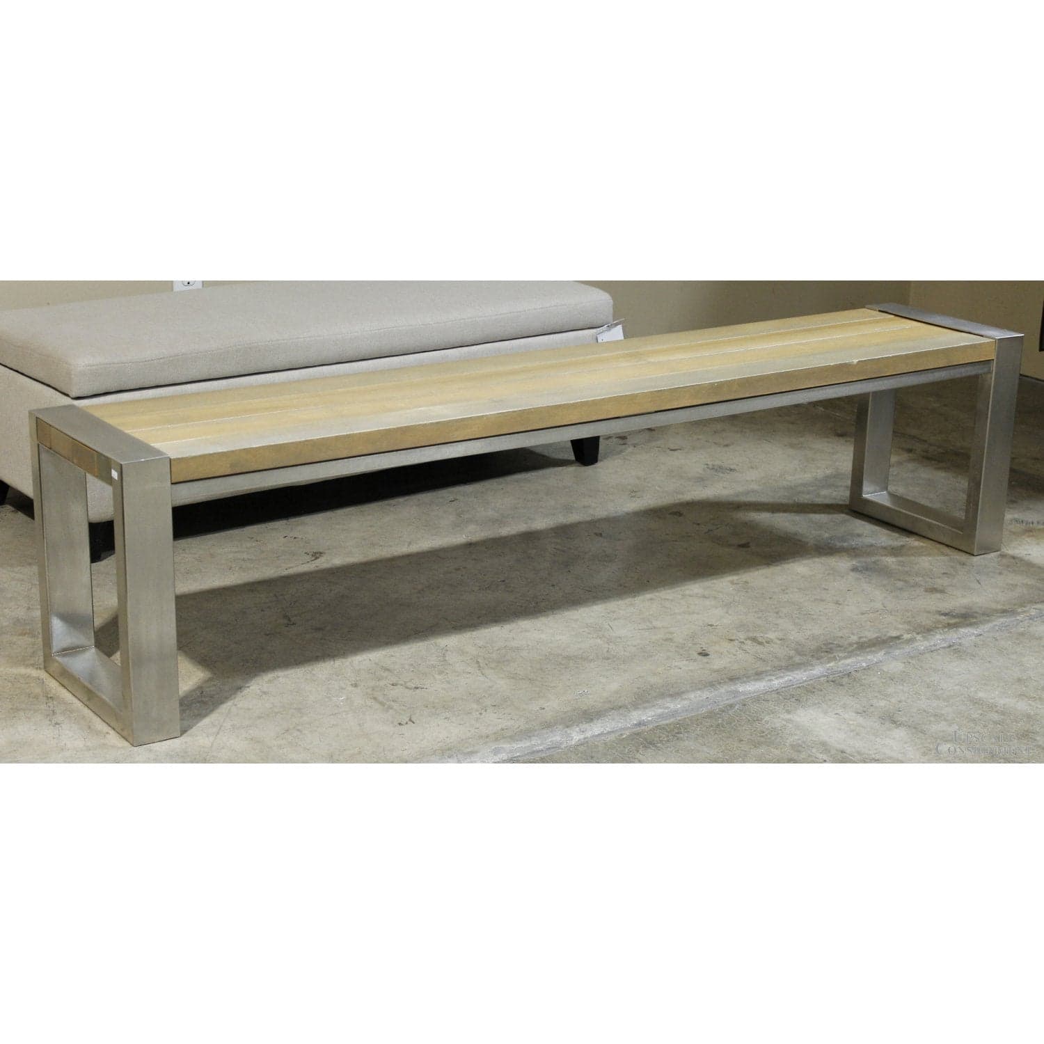 Wood Plank & Chrome Bench - Thumbnail 2