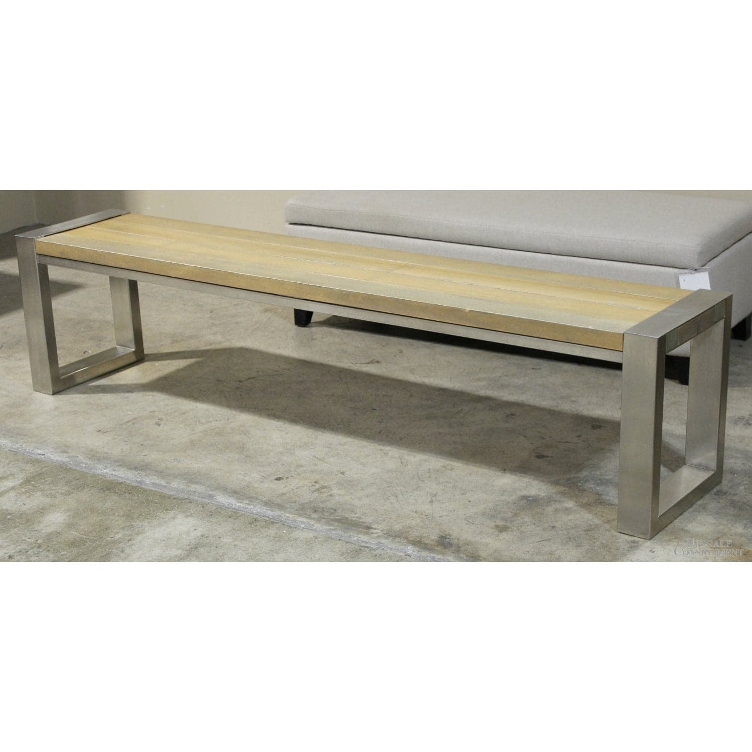 Wood Plank & Chrome Bench - Thumbnail 3