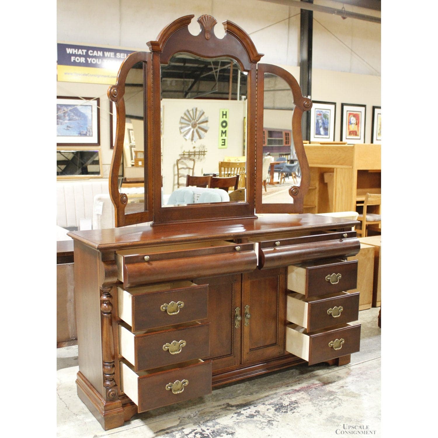 Universal Furniture Triple Dresser w/Mirror - Thumbnail 2