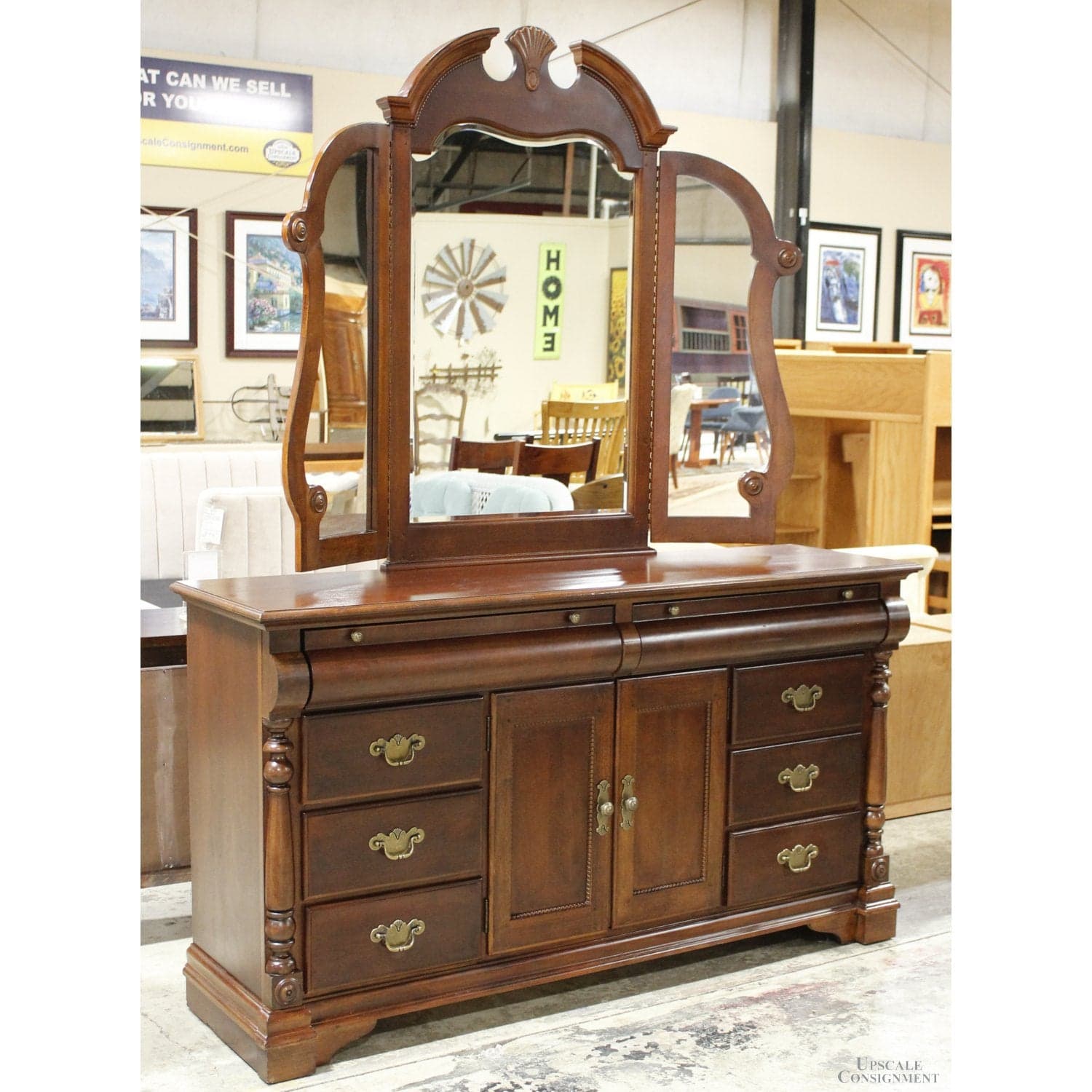 Universal Furniture Triple Dresser w/Mirror - Thumbnail 3