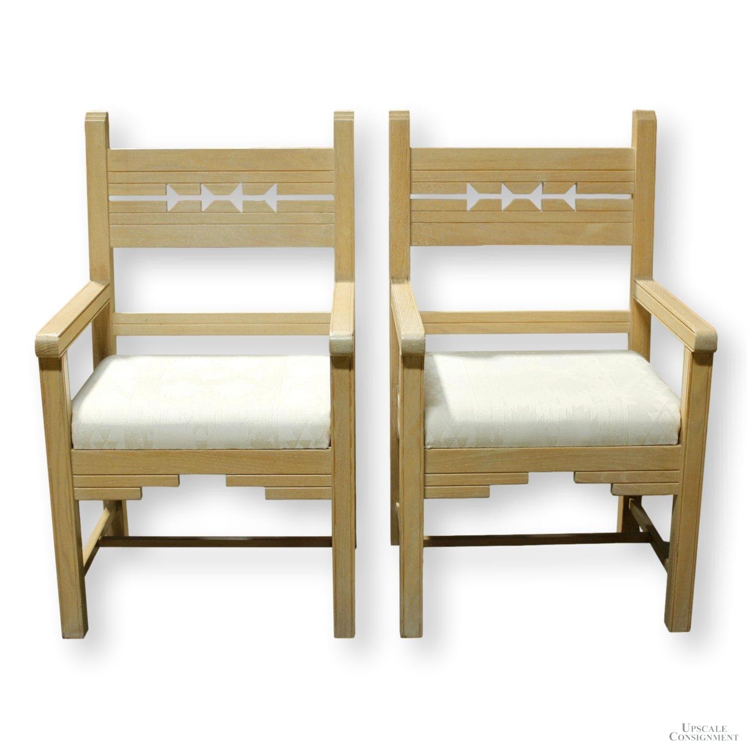 Stone Creek Pair of Arm Chairs - Light finish - Image 1