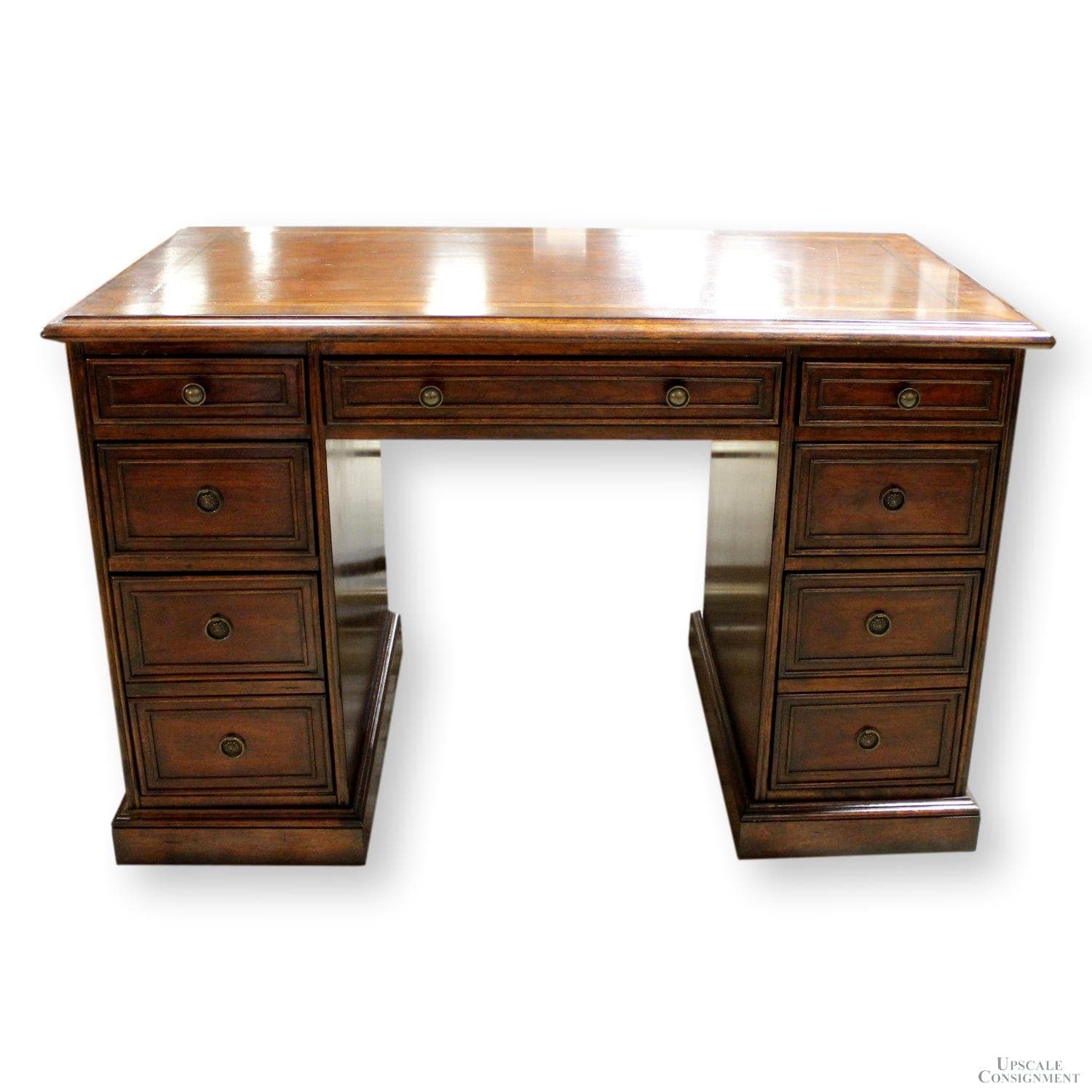 Hooker 'Seven Seas' Double Pedestal Desk - Mahogany - Image 1