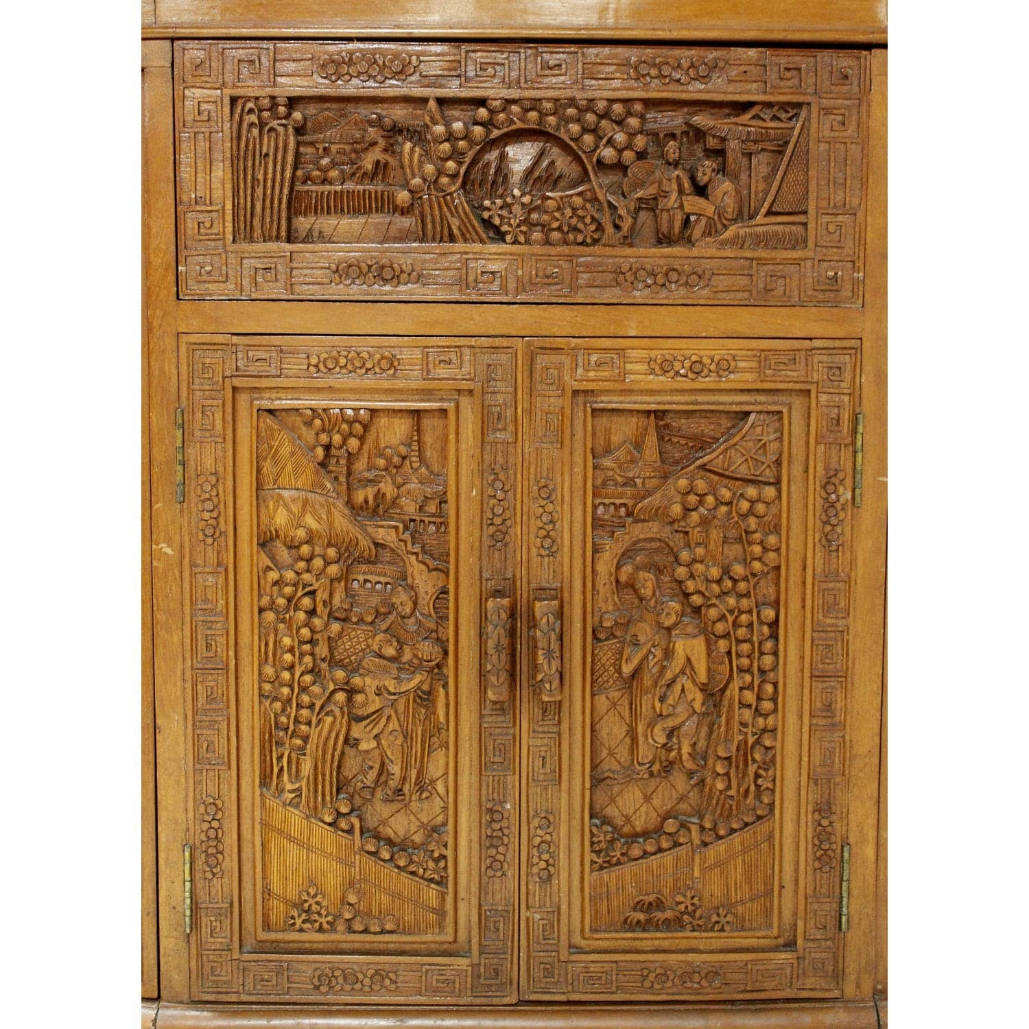 Asian Style Ornately Carved Bar Cabinet w/Elevator Lift - Thumbnail 7