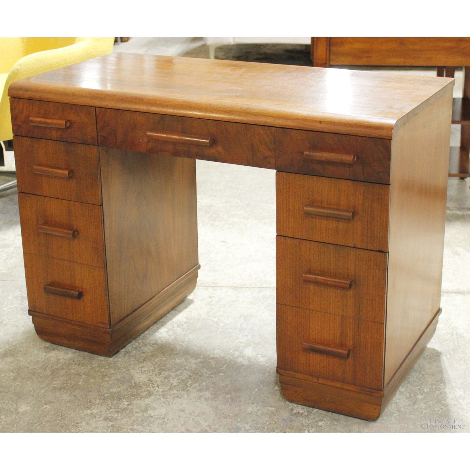 Vintage Walnut Waterfall Desk - Walnut Finish - Thumbnail 4