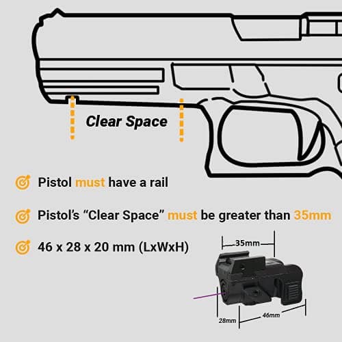 HiLight P3P Purple Laser Beam for Compact Pistol Compatible Portable, Military Grade Aluminum Ultra Low Profile Purple Dot Sight for Glock Pistol Hand - Thumbnail 5