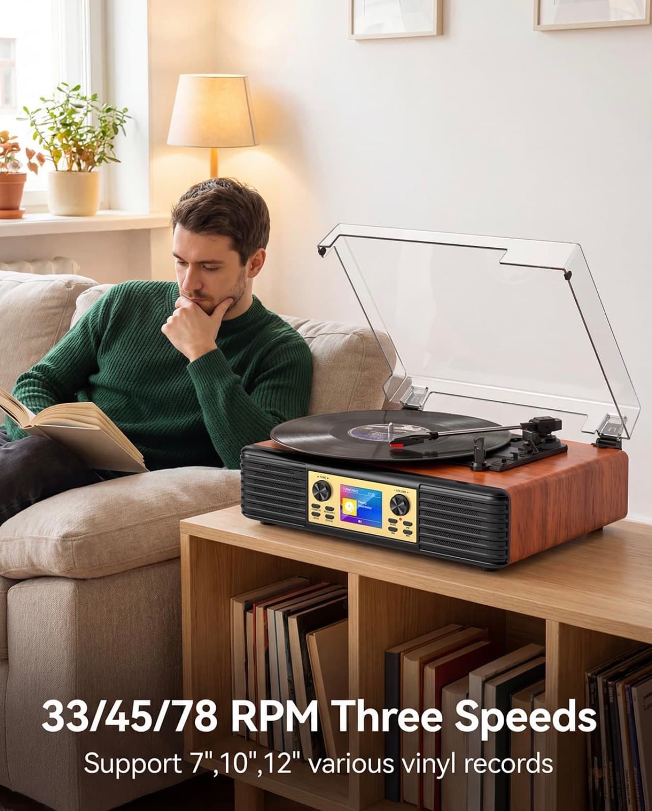 Bluetooth Record Player with Built-in Speakers - Thumbnail 2