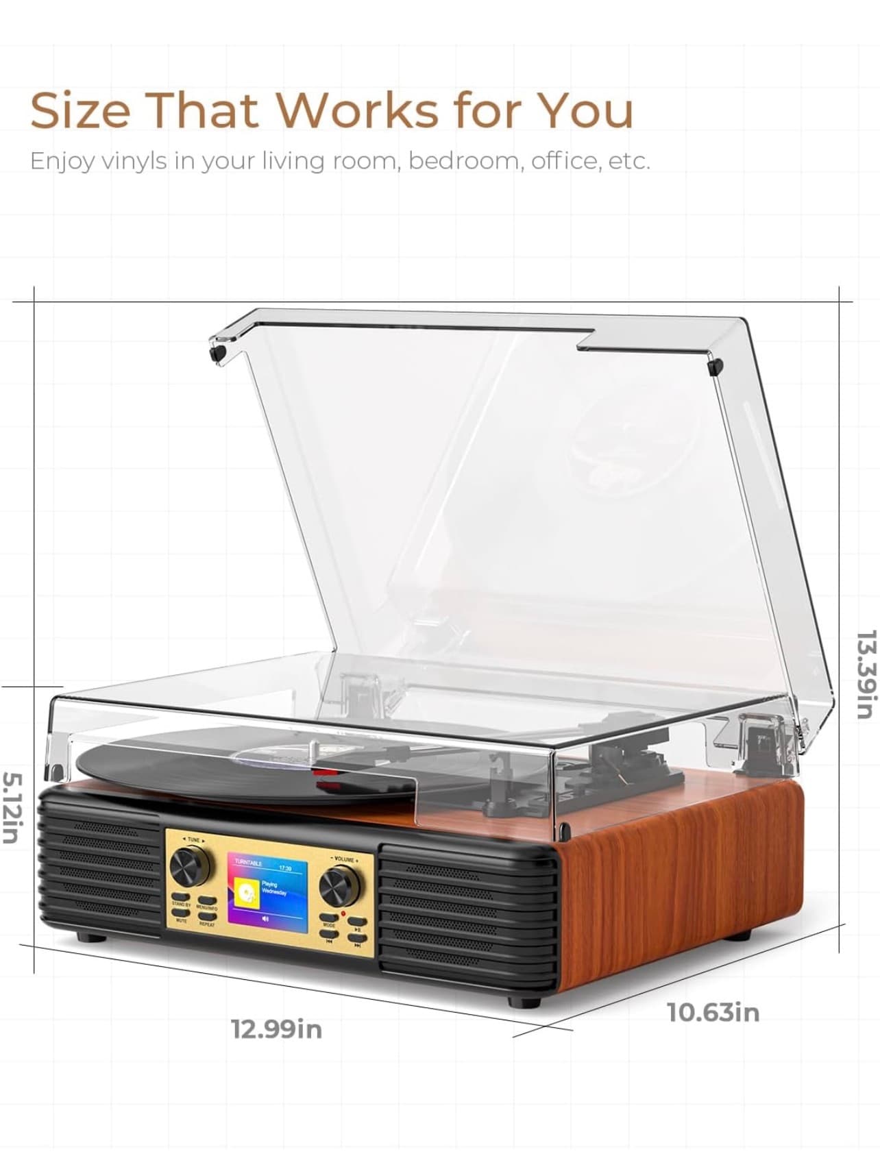 Bluetooth Record Player with Built-in Speakers - Thumbnail 6
