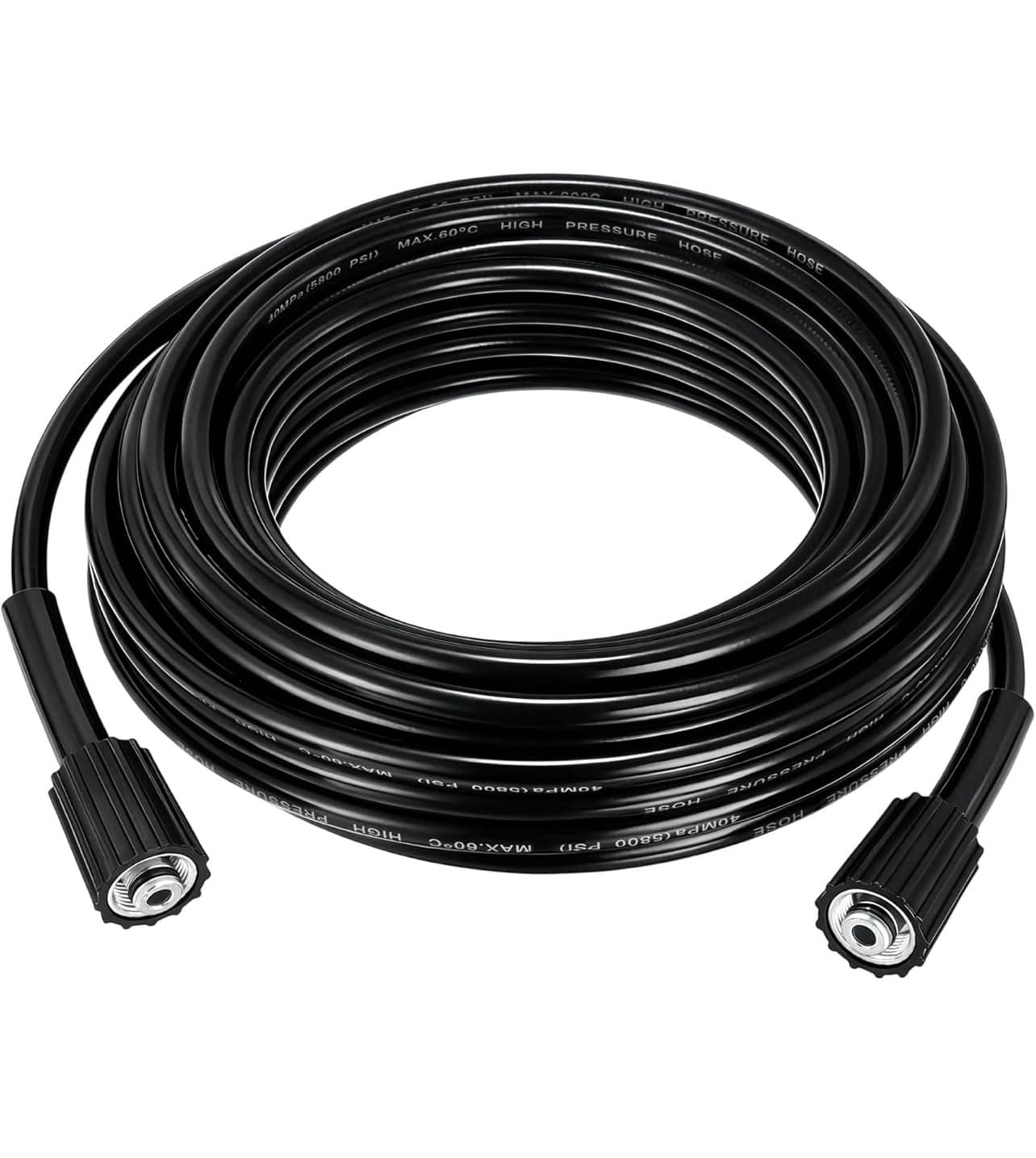 Pressure Washer Hose 49.2 Ft, 1/4" ID M22-14mm Brass Fitting, 3600 PSI - Image 1