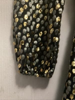 NWT ModCloth Golden Record Party Wrap Metallic Gold Silver Dress M - Thumbnail 7