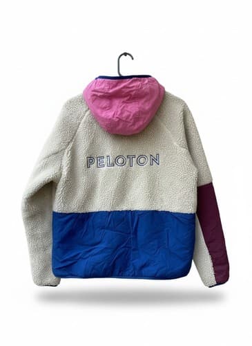 Peloton Women's Color Block Sherpa Fleece Full-Zip Hoodie Jacket L - Thumbnail 2