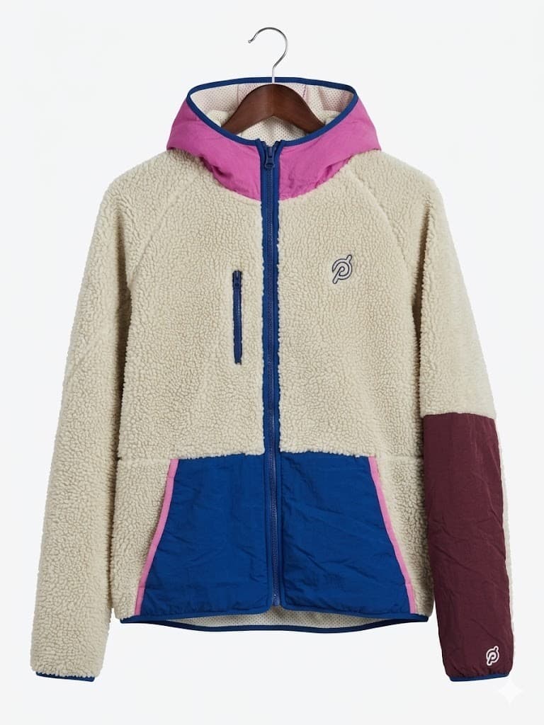 Peloton Women's Color Block Sherpa Fleece Full-Zip Hoodie Jacket L