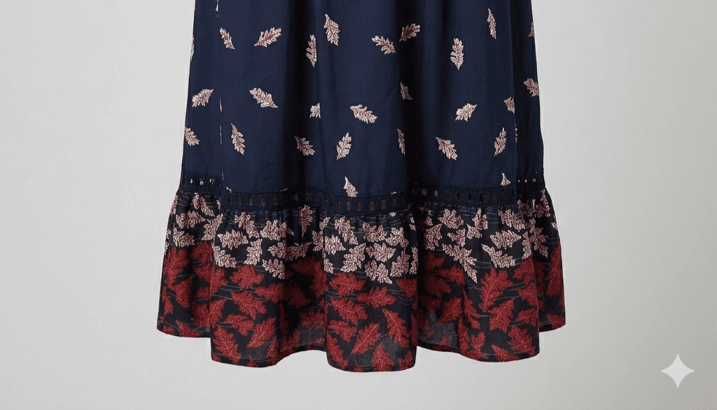 Sea New York Eloise Boho Fall Leaves Long Sleeve Dress Size M - Thumbnail 6