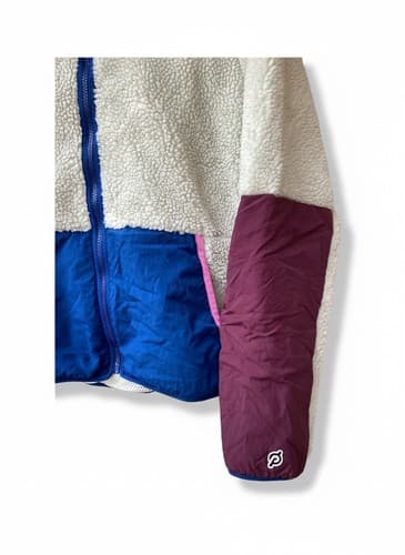 Peloton Women's Color Block Sherpa Fleece Full-Zip Hoodie Jacket L - Thumbnail 3
