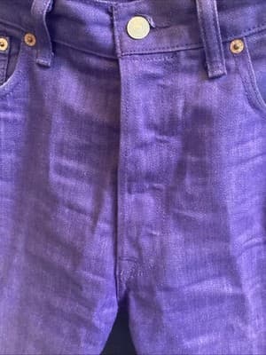 VTG 90s Levi’s 501 Purple Garment Dyed Jean Shorts Men’s 31x30 Button Fly - Thumbnail 9