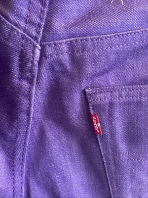 VTG 90s Levi’s 501 Purple Garment Dyed Jean Shorts Men’s 31x30 Button Fly - Thumbnail 5