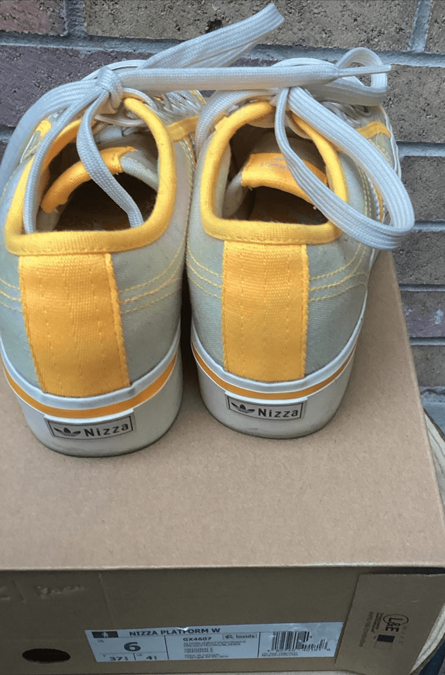 Adidas Nizza Platform Women's Sneakers Size 6 GX4607 Almost Yellow Orange Tint - Thumbnail 6