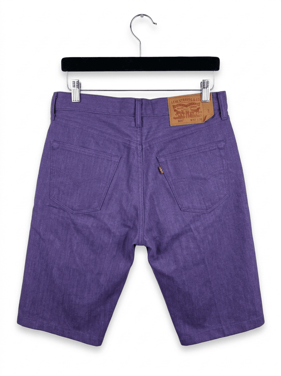VTG 90s Levi’s 501 Purple Garment Dyed Jean Shorts Men’s 31x30 Button Fly - Thumbnail 2