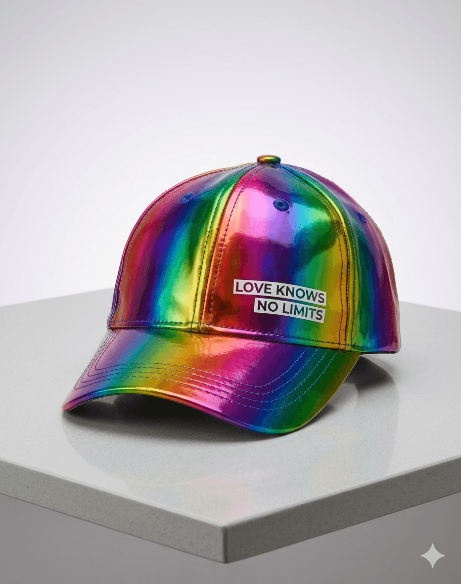 Smirnoff Pride Hat Rainbow Metallic Liquid Glossy Baseball Cap Love Knows No L - Thumbnail 2