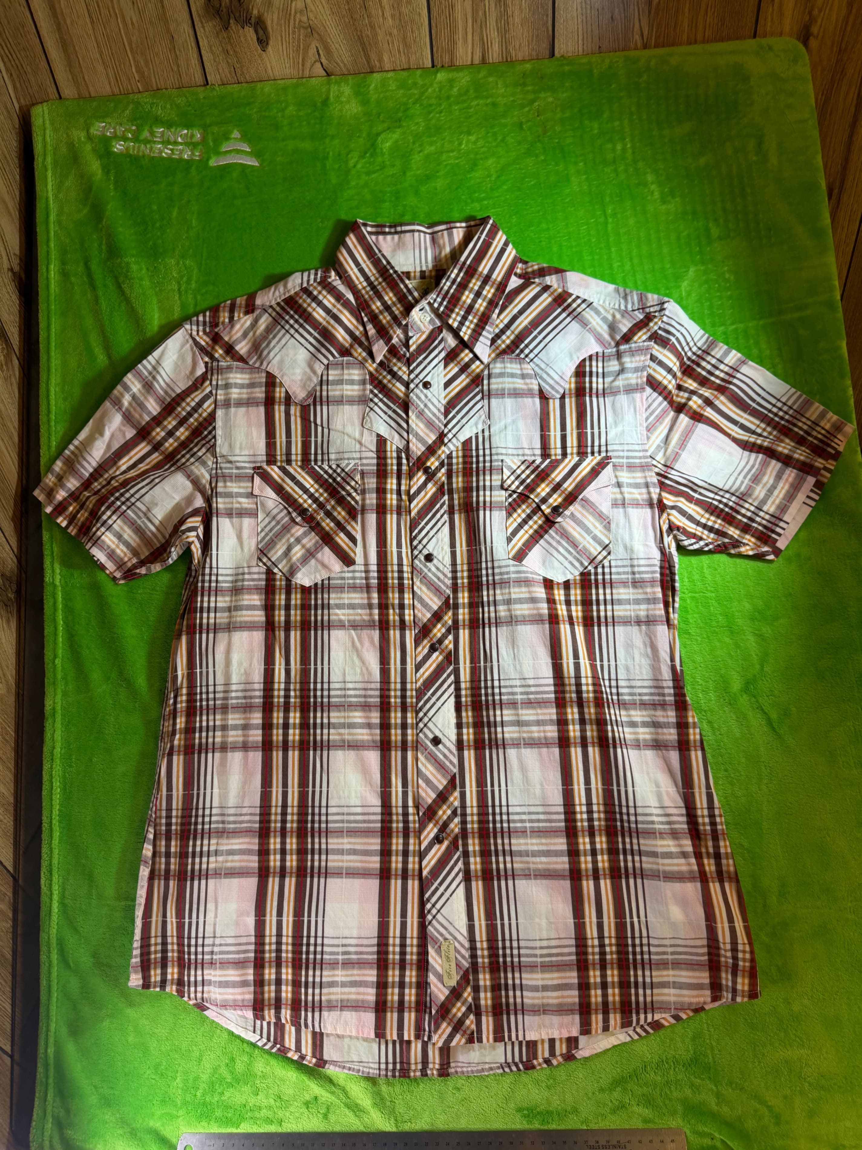 Vintage Y2K Fire Flite Mens XXL Pearl Snap Western Shirt Plaid Cowboy Rodeo - Image 1