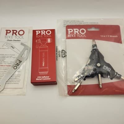PRO BIKE TOOL 13-in-1 Multi Wrench & CO2 Inflator Set - NEW - Thumbnail 2