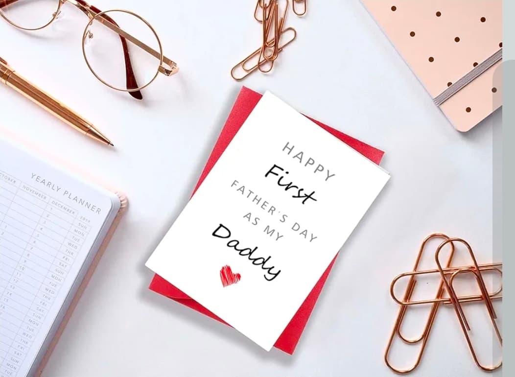 First Father's Day Card with Red Envelope - Thumbnail 2