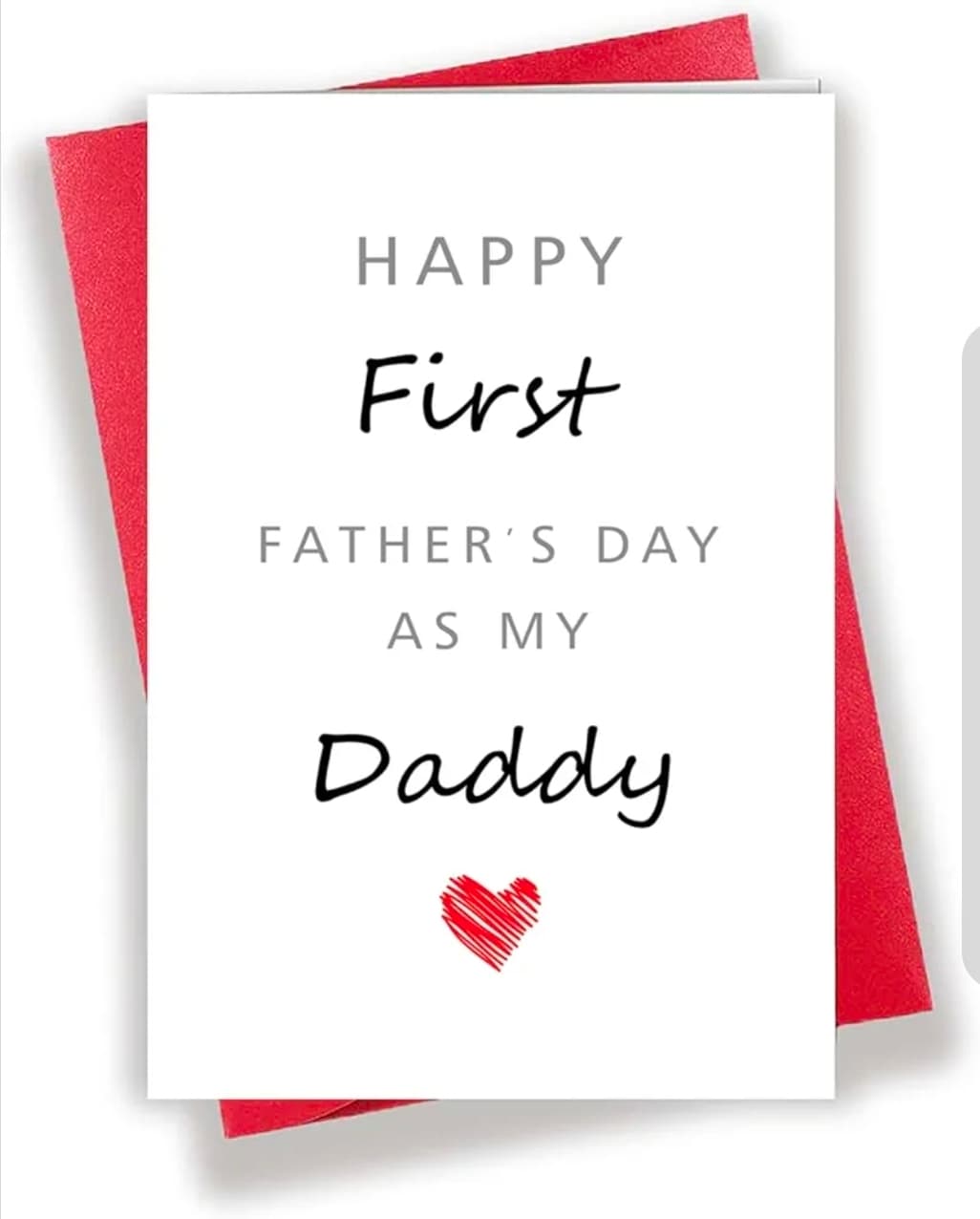 First Father's Day Card with Red Envelope - Image 1