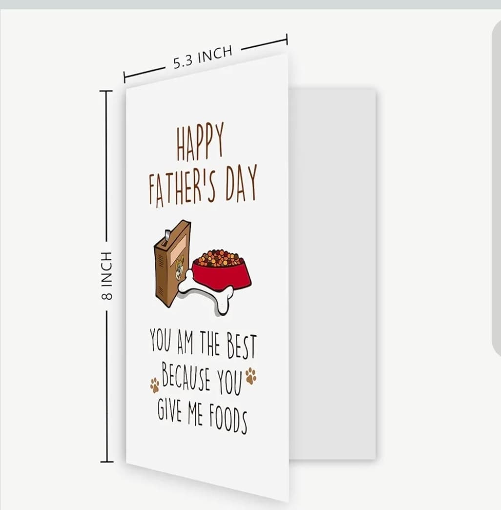 Funny Father's Day Card with Red Envelope 8x5.3 Inches - Thumbnail 2