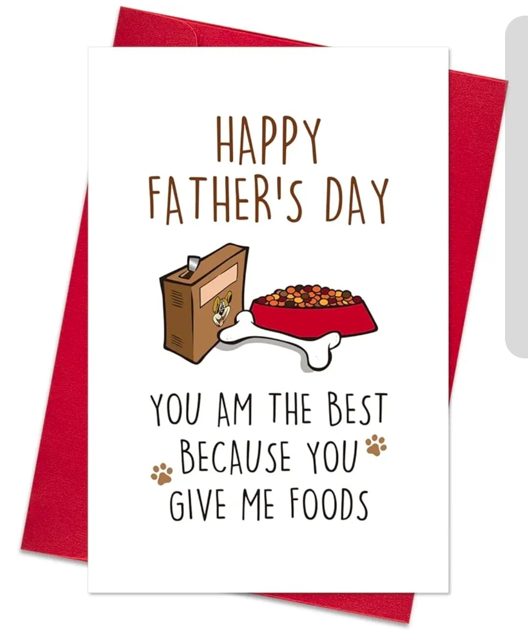 Funny Father's Day Card with Red Envelope 8x5.3 Inches - Image 1