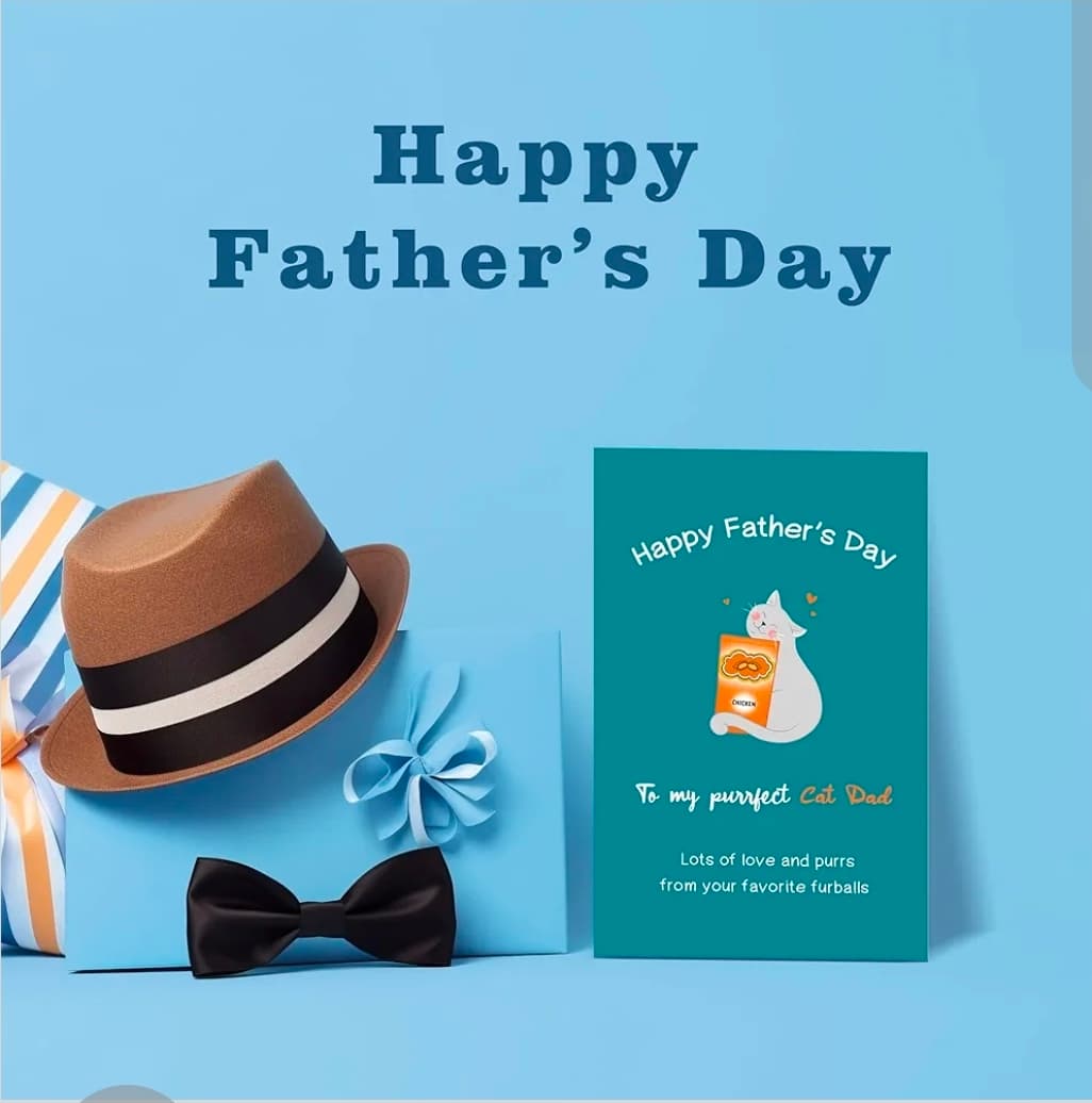 Father's Day Cat Dad Greeting Card 5.3x8 Inches - Thumbnail 6
