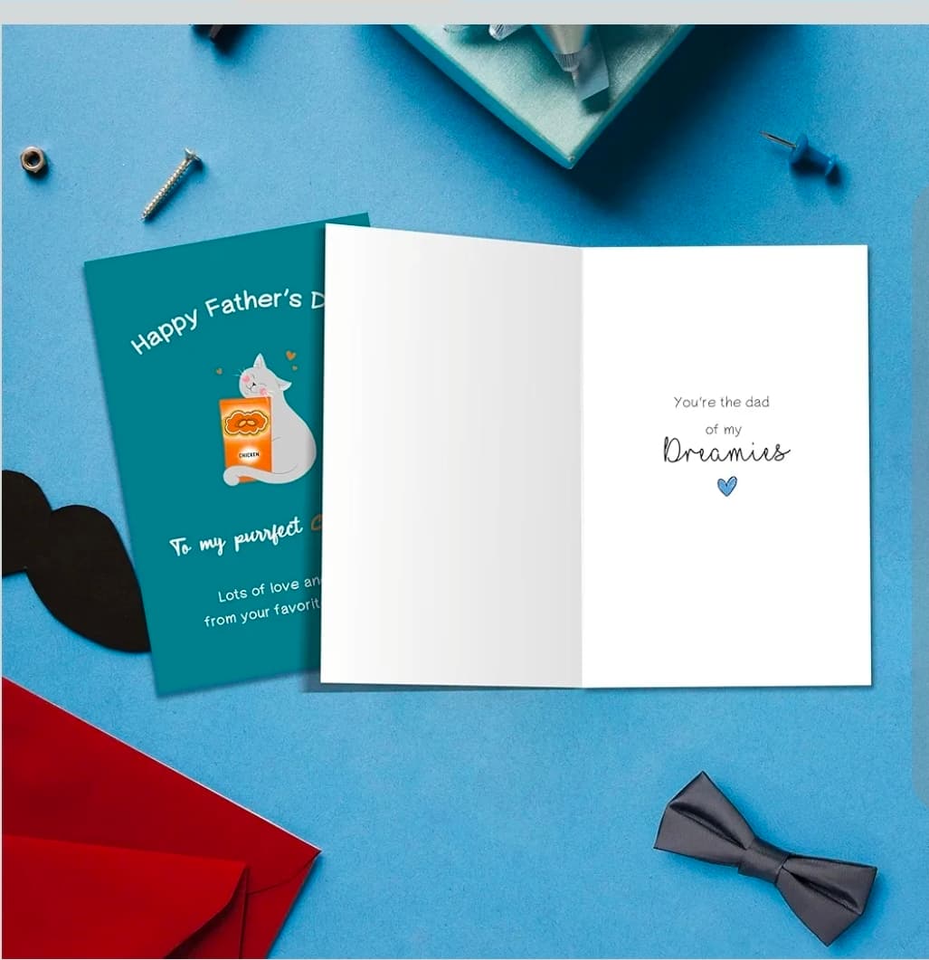 Father's Day Cat Dad Greeting Card 5.3x8 Inches - Thumbnail 5