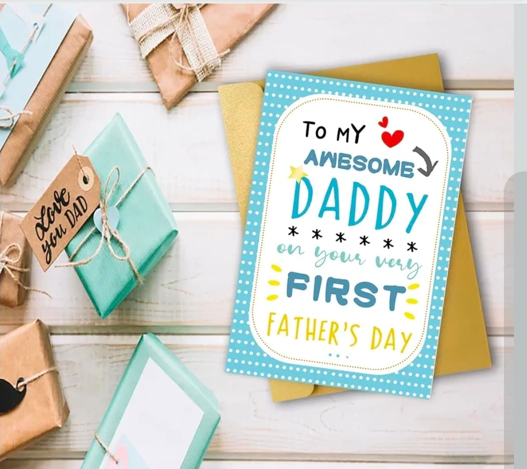 First Father's Day Card for Daddy with Envelope - Thumbnail 3