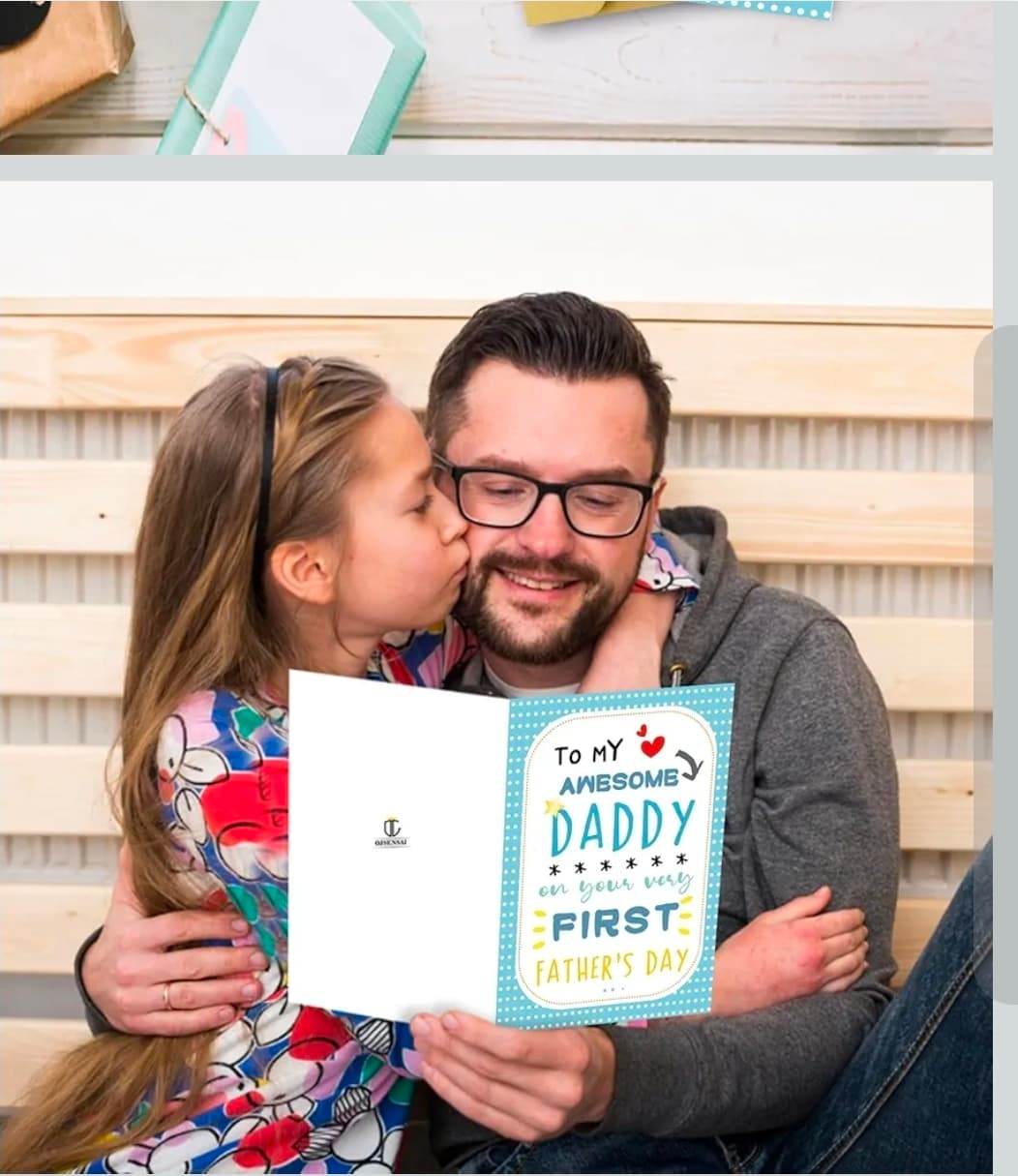 First Father's Day Card for Daddy with Envelope - Thumbnail 4