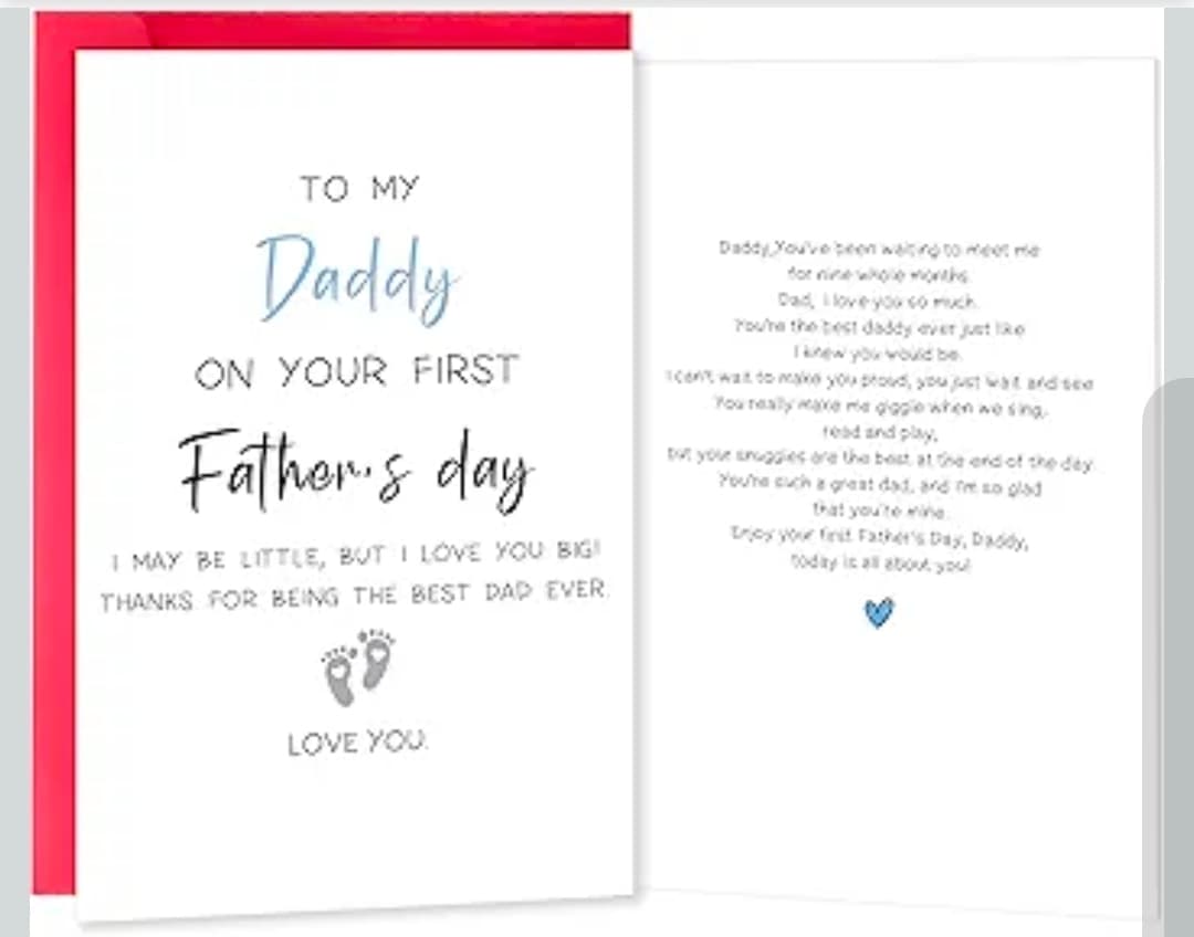 First Father's Day Card from Baby, 5.3 x 8 Inches - Image 1