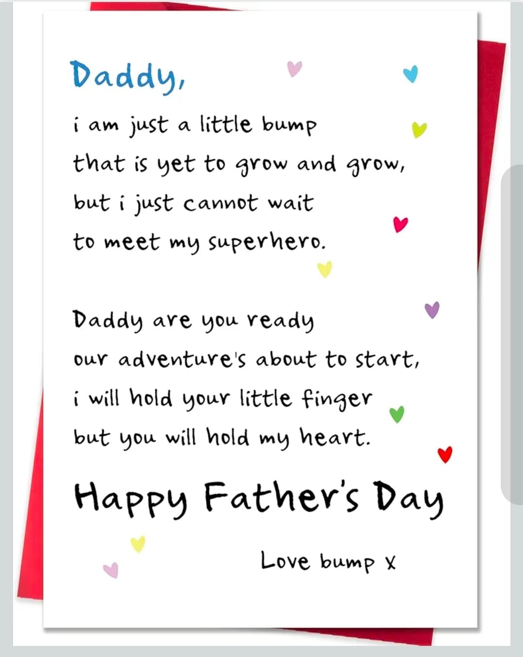 Father's Day Card from Bump with Red Envelope - Image 1