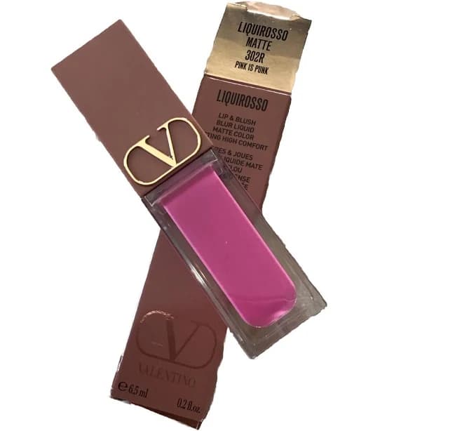 Valentino Liquirosso Lip & Blush Blur Liquid Matte PINK IS PUNK MINI 0.1oz New - Thumbnail 8