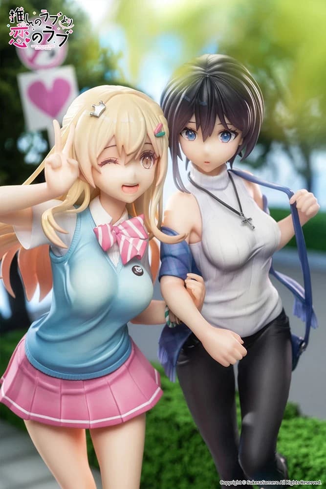OshiRabu: Waifus Over Husbandos Ren Furutachi & Akuru Hayahoshi 1/7 Scale Figure - Thumbnail 6