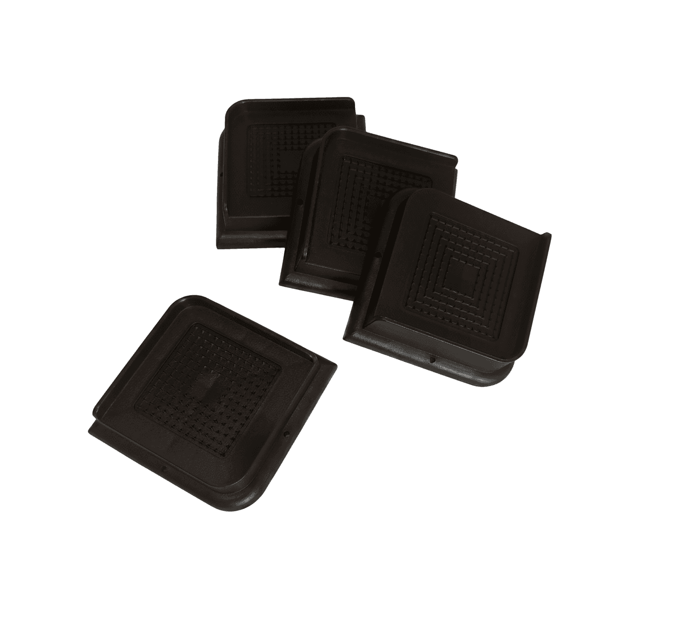 Black Plastic Furniture Leg Protector Risers Set of 4